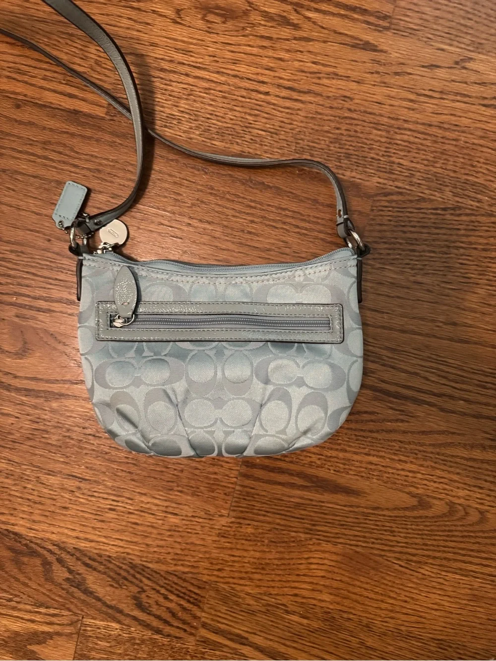 Coach Light Blue Signature Jacquard Crossbody Bag